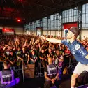 Ein Höhepunkt war die Fahrerpräsentation in der Karthalle mit Lukas Tulovic