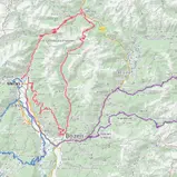 Die Routen der AEC 2019: Tag 1 (2.9.2019 - orange), Tag 2 (3.9.2019 – rot), Tag 3 (4.9.2019 – lila), Tag 4 (5.9.2019 – blau)