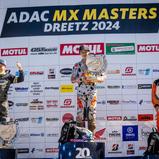 Tageswertung beim ADAC MX Junior Cup v.l.n.r.: Lucas Leok ( Estland / Husqvarna / Team #111 ), Ricardo Bauer ( Österreich / KTM ) und Ryan Oppliger ( Schweiz / KTM / Oppliger Racing Sàrl )