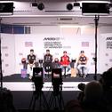Fabio Quartararo, Marco Bezzecchi, Marc Marquez und Pedro Acosta bei der Pressekonferenz (l-r)