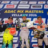 Das Podium des ADAC MX junior Cup 125 (v.l.): Leok, Ziemer, Heuver