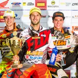 ADAC MX Masters, Tensfeld, Harri Kullas ( KTM / Finnland ), Marcus Schiffer ( Suzuki / Deutschland ) und Pascal Rauchenecker ( KTM / Österreich )