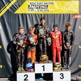 OK-N Junior (v.l.n.r.) Edin Keserovic, Henri Möhring, Milan Rossi, Carlos Nees, Stavros Tsotsos Francia, ADAC Kart Masters Ampfing