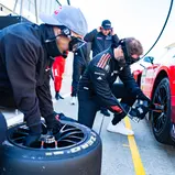 Sebastian Vollmer zeigte vollen Einsatz bei der Pitstop-Challenge am Mercedes-AMG GT3