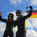 Würdiger Europameister: Timo Schulz und Copilotin Maresa Lade lassen sich im Ziel feiern