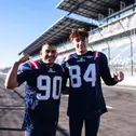 Ayhancan Güven und Tom Kalender stellten ihr Football-Talent unter Beweis (l-r)