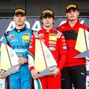 Rookie-Podium (v. l. n. r.): Rasmus Joutsimies, Rafael Camara und James Wharton