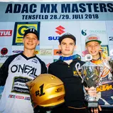 ADAC MX Masters, Tensfeld, ADAC MX Junior Cup 125, Filip Olsson ( Schweden / Husqvarna / Team DIGA-Procross ), Raivo Dankers ( Niederlande / KTM / Team RD10 by MEFO SPORT ) und Raf Meuwissen ( Niederlande / KTM / Raths Motorsports )