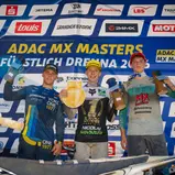 Das Podium des ADAC MX Youngster Cup (v.l.): Mansikkamäki, Skovbjerg, Leok