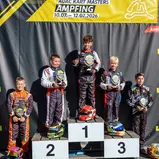 Mini A (v.l.n.r.) Leandros Margaritis, Mikas Toro, Lion Osaj, Ben Bernhard, Roman Meister, ADAC Kart Masters Ampfing
