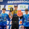 Das Podium das ADAC MX Junior Cup 85 (v.l.): Patriks Cirulis, Kenzo Jaspers, Martins Cirulis