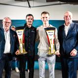 Dr. Hilmar Siebert (Vizepräsident ADAC e.V), Enrico Förderer, Jay Mo Härtling, Dr. Claudius Leibfritz (Vorstand ADAC SE), ADAC GT4 Germany Gala, Hockenheim