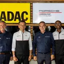 Erfolgreiche Partnerschaft zwischen Porsche und dem ADAC: Dr. Gerd Ennser (ADAC Sportpräsident), Alexander Pollich (Vorsitzender der Geschäftsführung der Porsche Deutschland GmbH), Thomas Voss (ADAC Motorsportchef), Hurui Issak (Projektleiter Porsche Carr