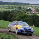 Vorgerückt auf Rang zwei: Hermann Gaßner im Mitsubishi Lancer
