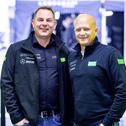 Pressesprecher Thomas Herzmann und Teamchef Klaus Landgraf (v.l.n.r.)