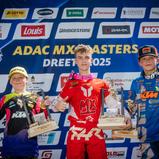 Tageswertung beim ADAC MX Junior Cup v.l.n.r.: Harry Dale ( Großbritannien / KTM MX FUTURES ), Marten Raud ( Estland / Husqvarna / MX‐HANDEL HUSQVARNA RACING ) und Lucas Leok ( Estland / Husqvarna / KTM MX FUTURES )