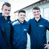 Die Förderpiloten (v.l.) Nick Loof (Rallye), Niklas Krütten (Formel) und Max Faude (Trial)