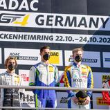 Das Podium am Sonntag bei der ADAC GT4 Germany auf dem Hockenheimring