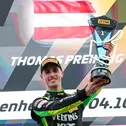 Großer Jubel bei Thomas Preining über seinen dritten Hockenheim-Sieg in der DTM