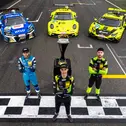 In Hockenheim steigt der Titel-Showdown mit Ricardo Feller, Thomas Preining und Mirko Bortolotti (l-r)