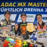 Das Podium des ADAC MX Junior Cup 125 (v.l.): Ziemer, Leok, Heuver