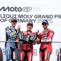 Das Podium der MotoGP: Alex Marquez, Marc Marquez und Francesco Bagnaia (l-r)