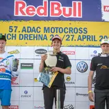 ADAC MX Youngster Cup, Fürstlich Drehna,   Calvin Vlaanderen ( KTM / Niederlande ), Jorge Zaragoza ( Kawasaki / Spanien ), Arminas Jasikonis ( KTM / Litauen )