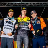 ADAC MX Masters, Bielstein,Jeremy Sydow ( Deutschland / Husqvarna / DIGA-Procross Husqvarna ), Mikkel Haarup ( Dänemark / Husqvarna / Rockstar IceOne Husqvarna Factory Racing ) und Rene Hofer ( Österreich / KTM / KTM Junior Racing )