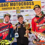 ADAC MX Masters, Tensfeld, Kevin Strijbos ( Suzuki / Belgien ), Arminas Jasikonis ( Suzuki / Litauen ), Harry Everts