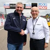 ADAC Sportpräsident Dr. Gerd Ennser und Carmelo Ezpeleta, CEO des MotoGP-Rechteinhabers Dorna Sports (l-r)
