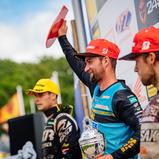 Tageswertung beim ADAC MX Masters v.l.n.r.: Jordi Tixier ( Frankreich / KTM / KTM Sarholz Racing Team ), Maximilian Nagl ( Deutschland / Husqvarna / Krettek-Haas-Racing-Team ) und Tom Koch ( Deutschland / KTM / Kosak Racing Team )