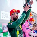 Erstmals stand Nicki Thiim für Aston Martin auf dem DTM-Podium