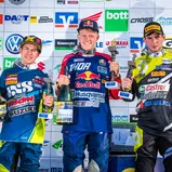 ADAC MX Masters, Gaildorf, Jeremy Seewer ( Suzuki / Schweiz ), Nathan Watson ( Husqvarna / Großbritannien ), Dennis Ullrich ( Suzuki / Deutschland )