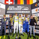 Das Podium des Samstagslaufs auf dem Hockenheimring
