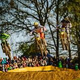ADAC MX Masters, Jauer, Luca Nijenhuis (Monster Energy Kawasaki Elf Team Pfeil), Hunter Lawrence (Team Suzuki World MX2) und Boris Maillard (stielergruppe.mx Johannes Bikes Suzuki) auf ihren Maschinen beim ADAC MX Masters