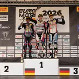 #91 Jaden Immanuel / F.Koch Rennsp./ADAC WTB e.V / Honda, #41 Fillin Lorenz / AMC Sachsenring e. V. im ADAC / Honda, #96 Collin Langer / AMC Sachsenring e. V. im ADAC / KTM, ADAC Junior Cup Sachsenring (Foto: Dino Eisele)