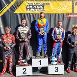 X30 Senior (v.l.n.r.) Adrian Toni Buerger, Nikolas Buhl, Marcel Nowak, Nikola Trajkovski, Maximilian Stephan, ADAC Kart Masters Ampfing
