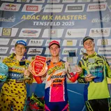 Das ADAC MX Youngster Cup Podium in Tensfeld (v.l.): Skovbjerg, der neue Tabellenführer Mesters und Fredsoe