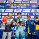 Das Podium des ADAC MX Youngster Cup (v.l.): Skovbjerg, Leok, Mansikkamäki