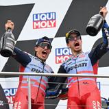 Marc und Alex Marquez schrieben beim deutschen WM-Stopp vergangenes Jahr MotoGP-Geschichte (l-r)