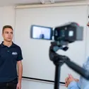 Medientraining: Jan-Philipp Springob beim Interview- und Kameratraining