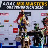 ADAC MX Masters 2020, Grevenbroich, Tageswertung beim ADAC MX Youngster Cup v.l.n.r.: Lion Florian (Deutschland/KTM/WZ-Racing KTM), Maximilian Spies (Deutschland/Huaqvarna/Husqvarna Junior Maddii Racing), Rick Elzinga (Niederlande/KTM/TBS-KTM)