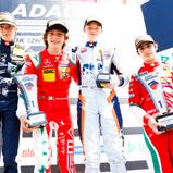 Das Podium vom sechsten Saisonrennen in der ADAC Highspeedschule 