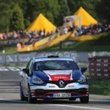 Der Showstart in Eisenach ist gigantisch: Carsten Mohe im Renault Clio R3T