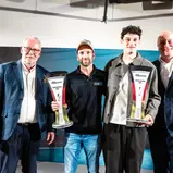 Dr. Hilmar Siebert (Vizepräsident ADAC e.V.), Hendrik Still, Philipp Gogollok, Dr. Claudius Leibfritz (Vorstand ADAC SE), ADAC GT4 Germany Gala, Hockenheim