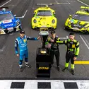 Ein Trio greift nach der DTM-Trophäe: Ricardo Feller, Thomas Preining und Mirko Bortolotti (l-r)