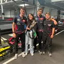 Ivan Ortolá, Eric Fernandez und Niels Tröger in der Kartbahn Arena E in Mülsen (l-r)