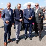 ADAC Sport Präsident Dr. Gerd Ennser, Sachsens Ministerpräsident Michael Kretschmer, FIM Präsident Jorge Viegas und DMSB Präsident Wolfgang Wagner-Sachs