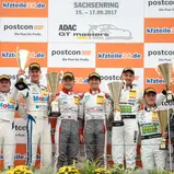 ADAC GT Masters, Sachsenring, Montaplast by Land-Motorsport, Mies, De Phillippi, Mercedes-AMG Team ZAKSPEED, Buurman, Sylvest, Mercedes-AMG Team HTP Motorsport, Dontje, Kirchhöfer, Podium