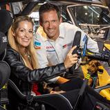Andrea Kaiser und Sébastien Ogier, Pressekonferenz Central European Rally, 16. Oktober 2023 in München